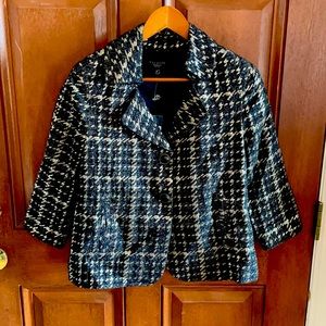 Talbots Black and Gold Metallic Short Jacket
